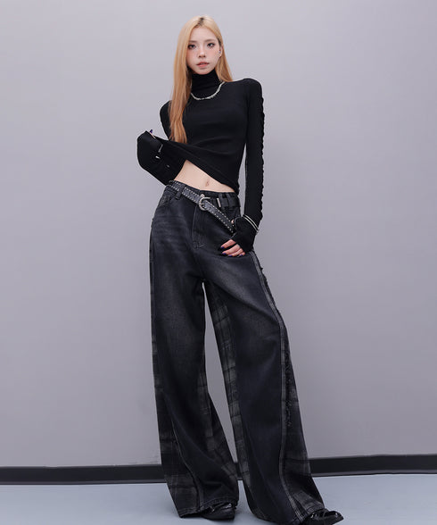 Plaid Switch Jeans